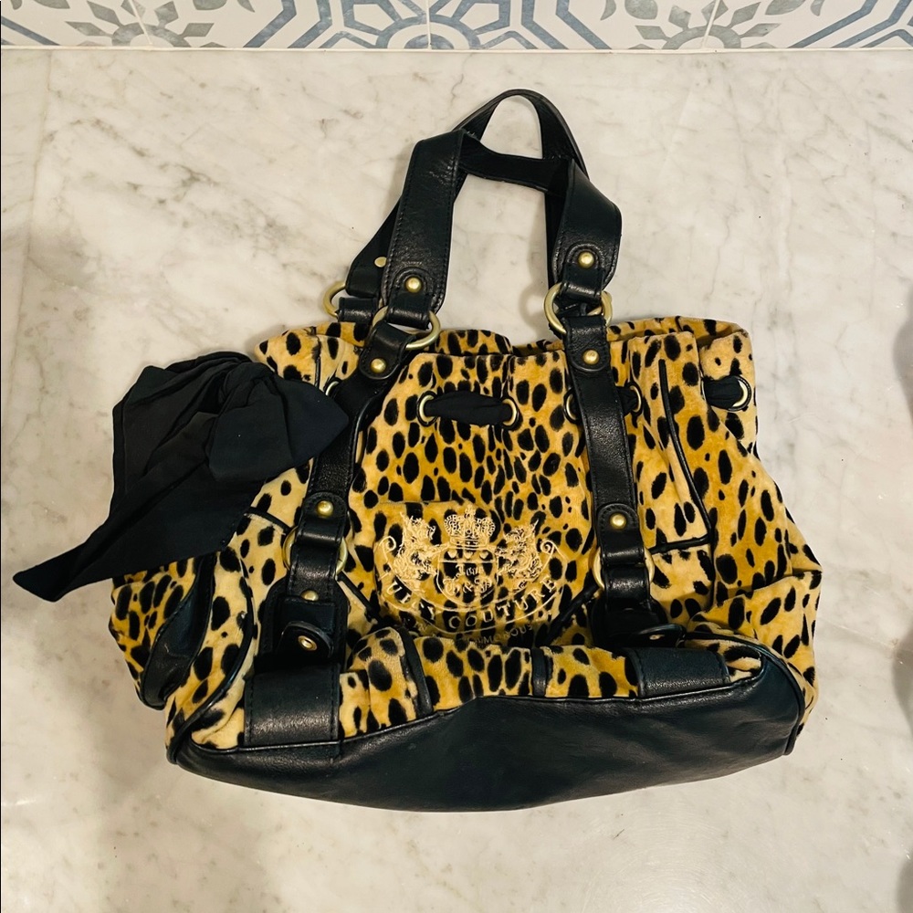 Juicy Couture velvet cheetah purse